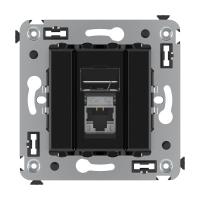 DKC Avanti Черный квадрат Компьютерная розетка RJ-45 одинарная  категория  5e экранированная