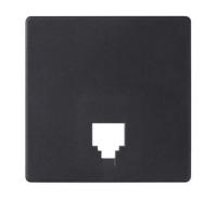 Simon S82 Concept Матовый черный, Накладка для телефонной розетки