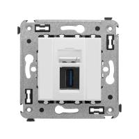 DKC Avanti Белое облако Розетка одинарная тип А-А USB 3.0