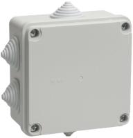 IEK Коробка КМ41234 распаячная для о/п 100х100х50мм IP55 (RAL7035, 6 гермовводов)