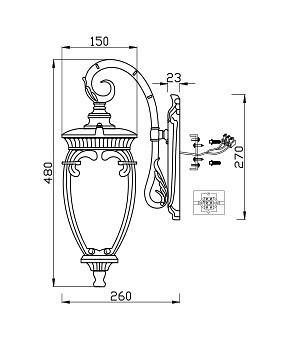 Настенный светильник (бра) O414WL-01GB Maytoni Fleur