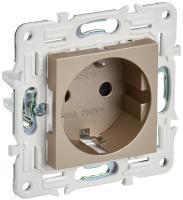 IEK SKANDY Шампань Розетка с/з с защитными шторками 16А б/к SK-R06Sh
