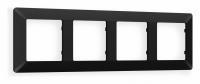 Рамка ALFA Line (Черный матовый) 4-ая AF110704