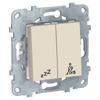 SE Unica New Беж Выключатель кнопочный "Не беспокоить-убрать номер"