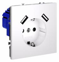 Розетка встраиваемая VOLTUM S70 с заземлением и защитными шторками, 16А, с USB, A+A, (белый матовый) Розетка встраиваемая VOLTUM S70 с заземлением и защитными шторками, 16А, с USB, A+A, (белый матовый)