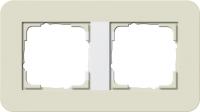 Gira E3 Песочный/Белый глянцевый Рамка 2-ая