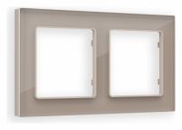 Рамка ALFA Platos (Серо-бежевый Стекло закаленное натуральное) 2-ая AF380602
