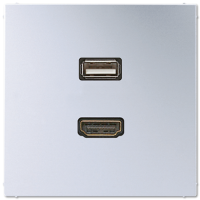 JUNG Мультимедиа разъём, алюминий