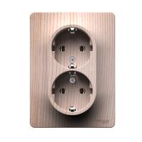 Systeme Electric Glossa РОЗЕТКА двойная с заземлением, 16А, в сборе, СОСНА