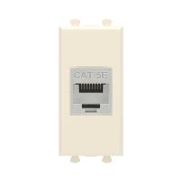 DKC Avanti Компьютерная розетка RJ-45 без шторки модульная, кат.5е экранированная, Ванильная дымка, 1 модуль