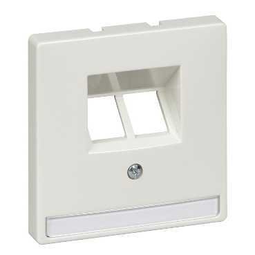 SE Merten SD Бел Накладка розетки ТЛФ/комп 2-ой наклонной (термопласт)