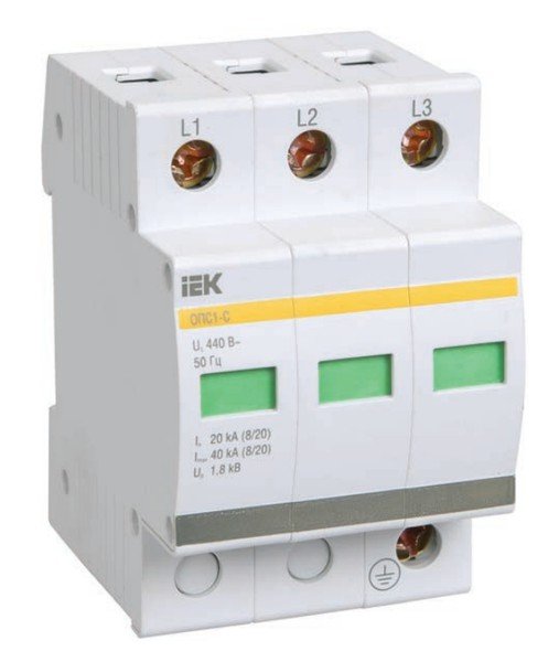 IEK KARAT Ограничитель имп. перенапр. ОПС1-C 3Р In=20kA Un=400B Im=40kA