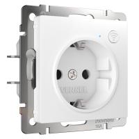 Умная  встраиваемая розетка с заземлением с защитными шторками (белый) W1171601