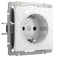 Розетка с заземлением (Hammer белый) W1271001