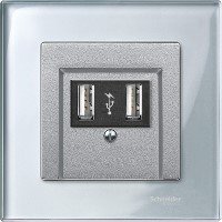 SE Merten SM M-Elegance Стекло Серебро Рамка 1-ая