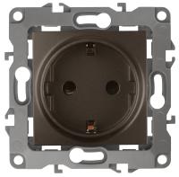 ЭРА 12-2102-13 Розетка 2P+E Schuko со шторками, 16A-250В, IP20, 12, Бронза