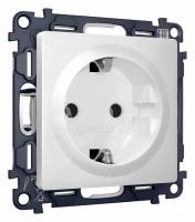 Комплект механизма электрической розетки ALFA MA126010 Белый матовый с заземлением на винтовых зажимах 2P+E 16A-250V QUANT
