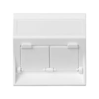 Simon Cima 500 Белый Адаптер для 2 шт RJ-45 CJ545.., CJ645.., CJ6A45F + MD67, наклон, крышки, 50х50мм