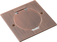 Лючок Surface 2 мод. (1 мод. 45х45 мм.), круглая крышка, красная медь, IP44