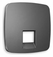 Лицевая панель OMEGA (Антрацит серый) для компьютерной/телефонной розетки RJ-45/RJ-11 QUANT OP6620