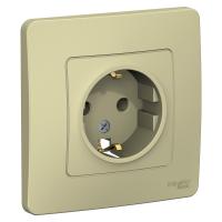 SE Blanca внутр Беж Розетка с/з без шторок,16А, 250В