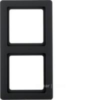 Berker Q.1 Антрацит с эффектом бархата Рамка 2-местная