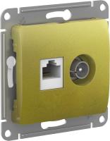 SE Glossa Фисташковый Розетка двойная TV + компьютерная RJ45, кат. 5Е