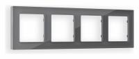 Рамка ALFA Platos (Антрацит серый Стекло органическое) 4-ая AF330654