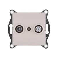 Розетка двойная TV (мама) + спутниковая SAT, кашемир матовый Kollinger REA-035CM для Aspekt, Eleganz, Reflex