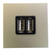 ABB NIE Zenit Шампань Механизм USB зарядного устройства, 2М, 2х750 мА / 1х1500мА