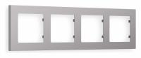 Рамка ALFA Techno (Сталь матовый) 4-ая AF220504
