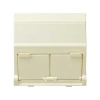 Simon 27 Мех Слоновая кость Адаптер наклонный под 2 RJ-коннектора, широкий