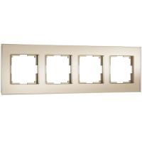 Рамка из стекла на 4 поста Senso шампань soft-touch W0043111