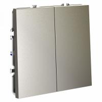 Проходной переключатель встраиваемый VOLTUM S70 двухклавишный 10А, (шелк)