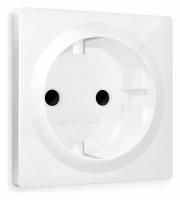 Лицевая панель ALFA (Белый глянец) для электрической розетки с заземлением со шторками QUANT AP1070