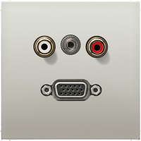 JUNG 2x Cinch Audio (RCA) / Stereo Jack (TRS 3.5 mm) / VGA, нержавеющая сталь