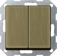 Gira S-55 Бронза Выключатель 2-х клавишный с самовозвратом