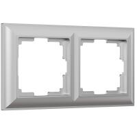 Рамка из поликарбоната на 2 поста Fiore серебряный W0022206