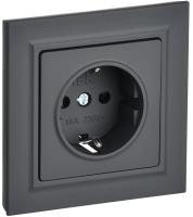 IEK BRITE Графит Роз. с з/к/ш 16А в сборе РСР14-1-0-БрГ