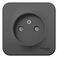 SE Blanca наруж Антрацит Розетка б/з со шторками 16А, 250В, изолир. пластина