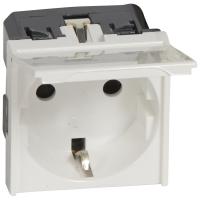 Legrand Mosaic Розетка с/з с крышкой 2М