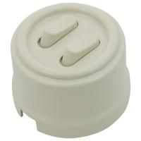 BIRONI Лизетта Пластик Слоновая кость Кнопка 2-кл (клавишный)