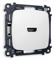 Комплект механизма розетки HDMI 2.0 OMEGA MO134010 Белый матовый 40V/500MO 2.0GHz 5-18Gbit/s QUANT