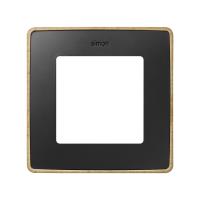 Simon S82 Detail Рамка на 1 пост матового черного цвета с деревянным основанием из натурального бука