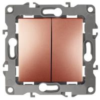 ЭРА 12-1004-14 Выключатель двойной, 10АХ-250В, IP20, без м.лапок, 12, Медь