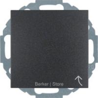 Berker S, B Антрацит матовый Розетка с/з с откидной крышкой