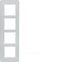 Berker Q.7 Алюминий матовый Рамка 4-местная