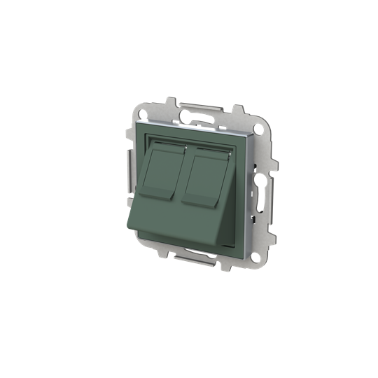 ABB SKY Комодоро Накладка для 2-х суппортов/разъёмов типа 2017... и/или 2018..., наклонная, со шторкам