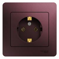 SE Glossa Баклажановый Розетка с/з (в сборе)