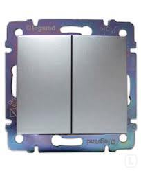 Legrand DIY Valena Алюм Выключатель 2-х клавишный